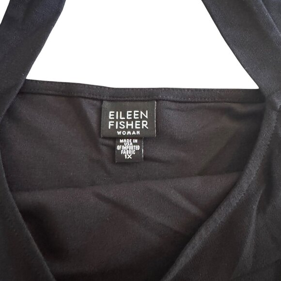 Eileen Fisher Scope Neck Tank Top Women's Black Made In USA, Size XL - Picture 4 of 6